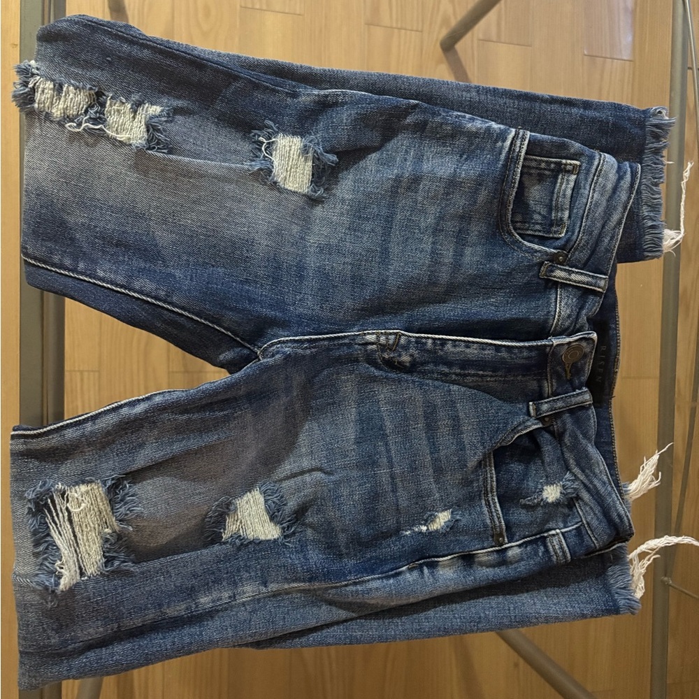 High Rise Distressed Denim Jeans